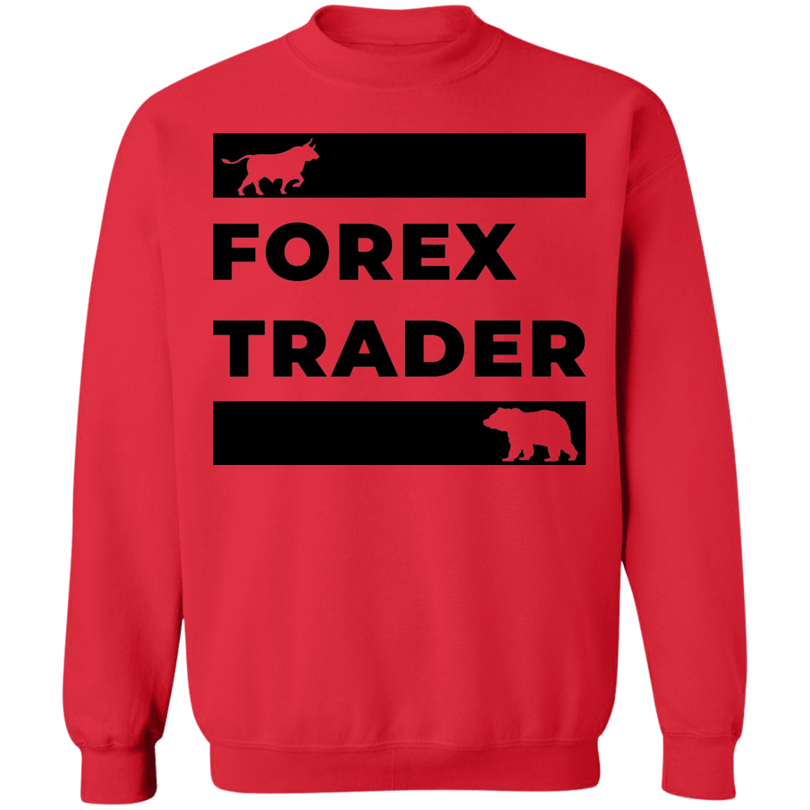 Forex Trader Bull Bear Technical Analysis Crewneck Sweatshirt
