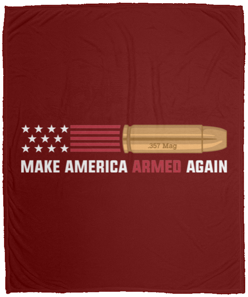 .357 Make American Armed Again Bullet Flag Fleece Blanket - 50x60