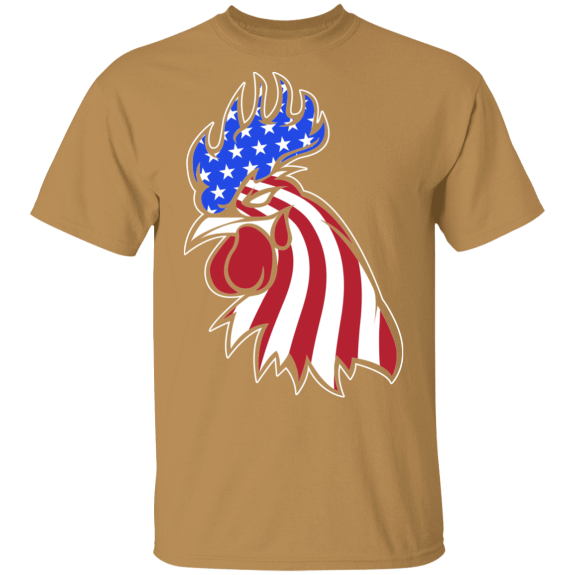 Rooster American Flag USA T-Shirt