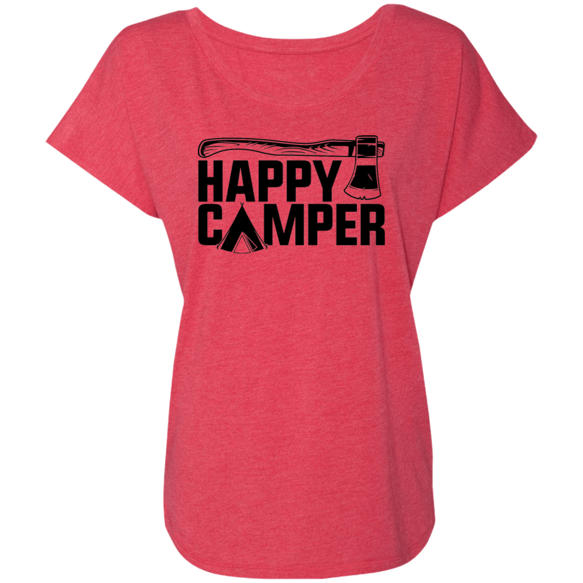 Happy Camper Camping Hiking Women's Dolman Sleeve