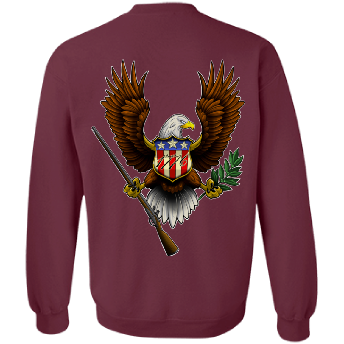 Patriot 1776 American Bald Eagle Double Sided Crewneck Sweatshirt