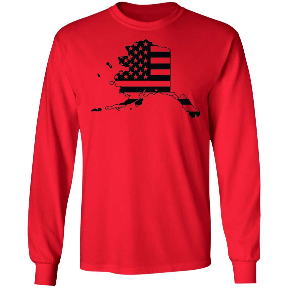 Alaska American Flag State Long Sleeve T-Shirt