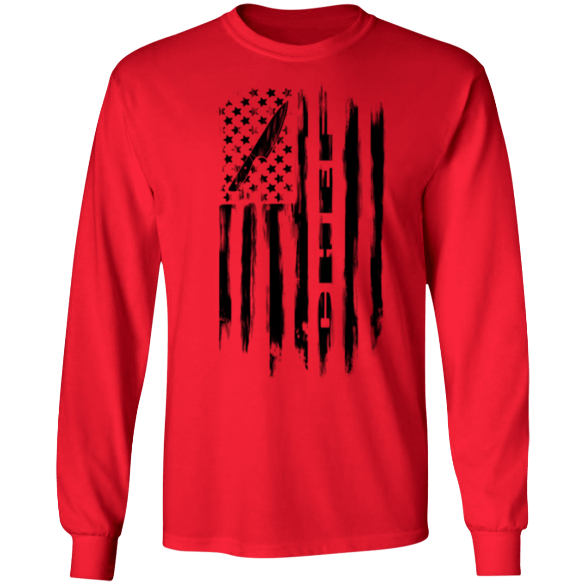 Chef Cook Culinary American Flag Long Sleeve T-Shirt