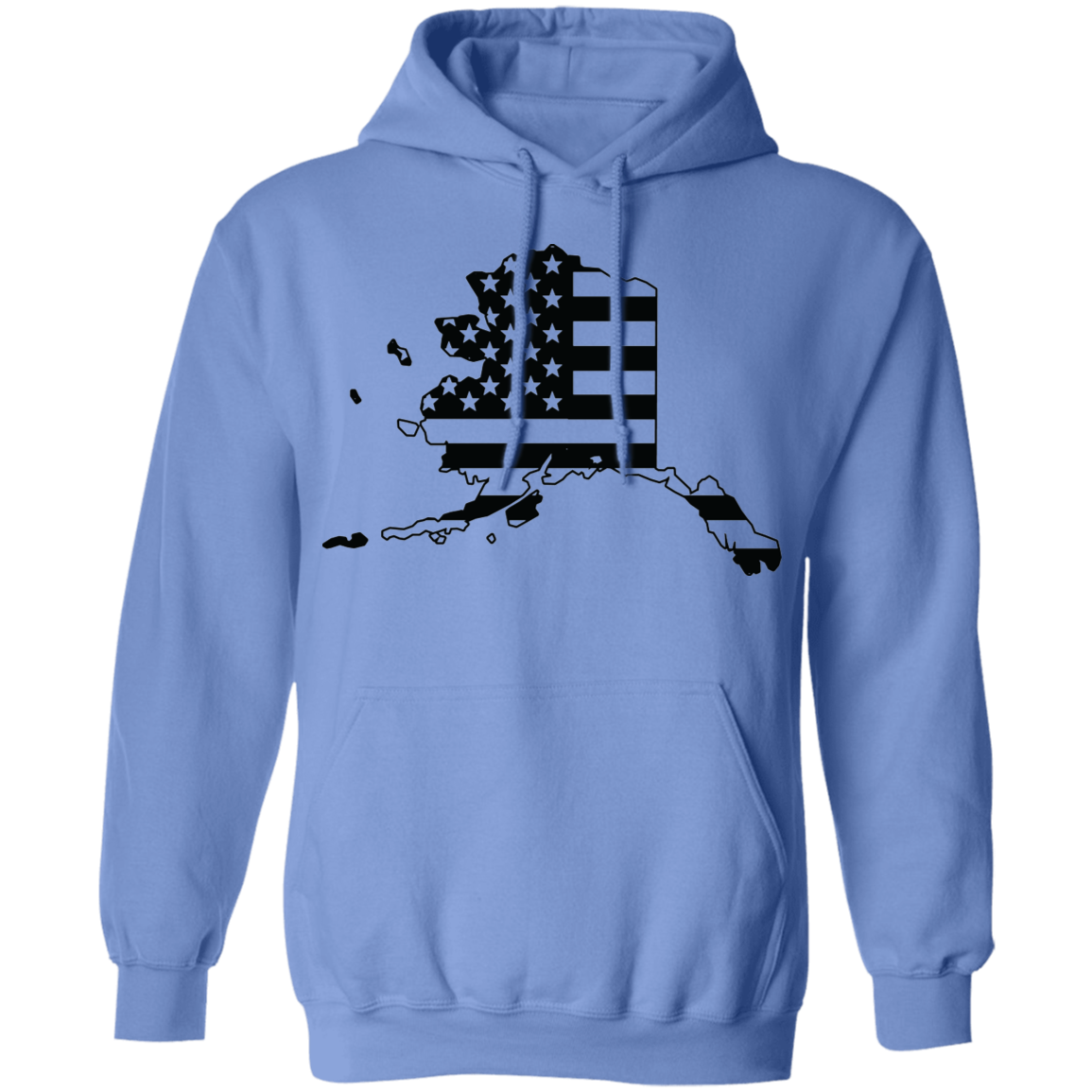 Alaska AK State American Flag Pride Pullover Hoodie