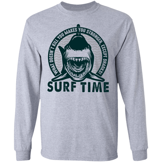 Surf Time Great White Shark Long Sleeve T-Shirt