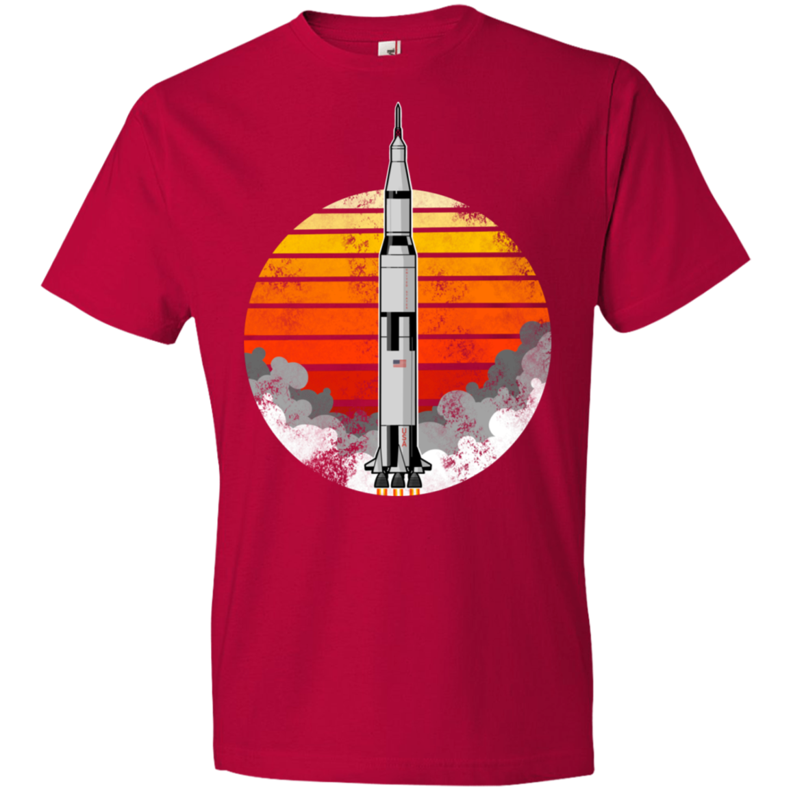 Youth Space USA Sun Rocket Ship Launch Lightweight T-Shirt