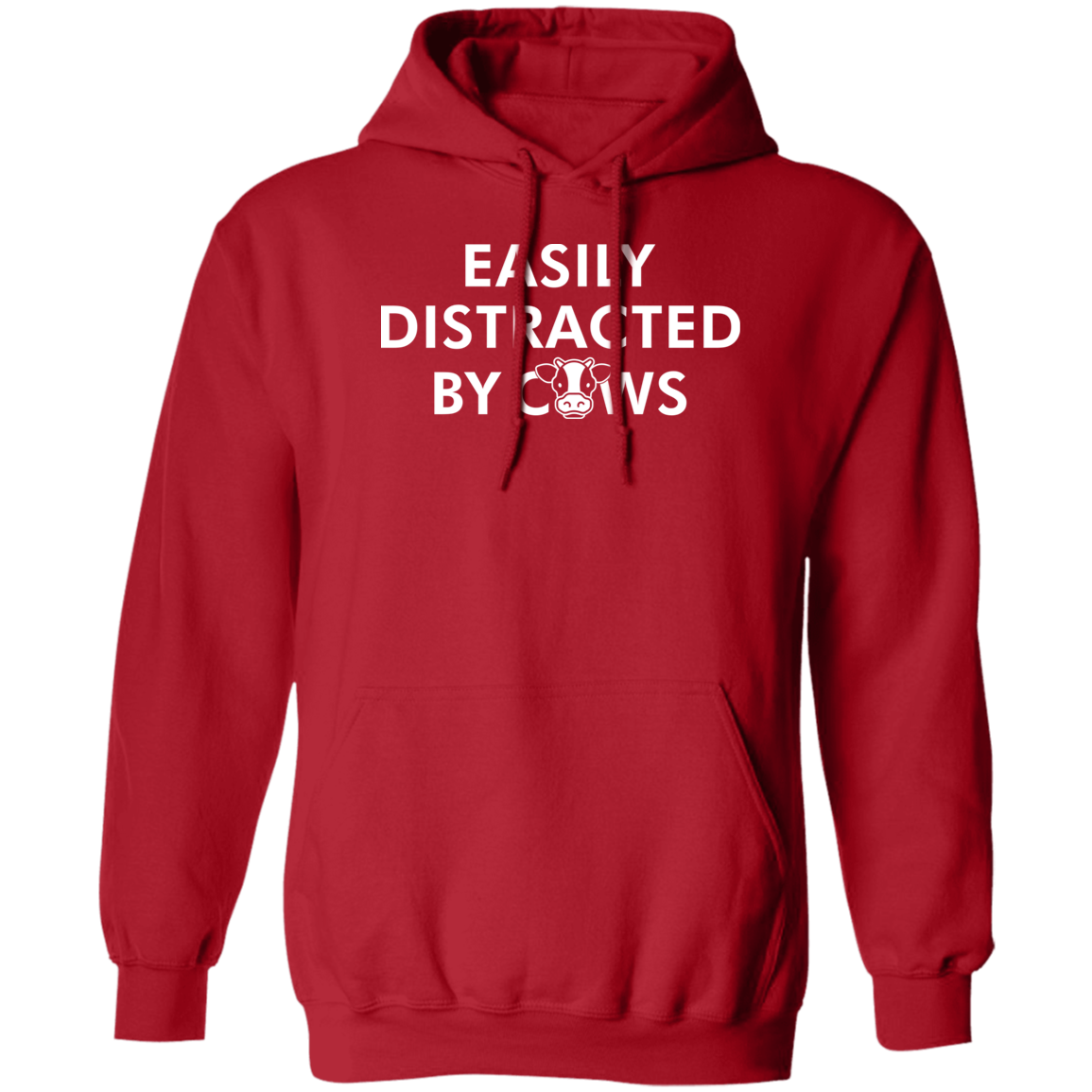 Easily Distracted By Cows Funny Farming Hoodie