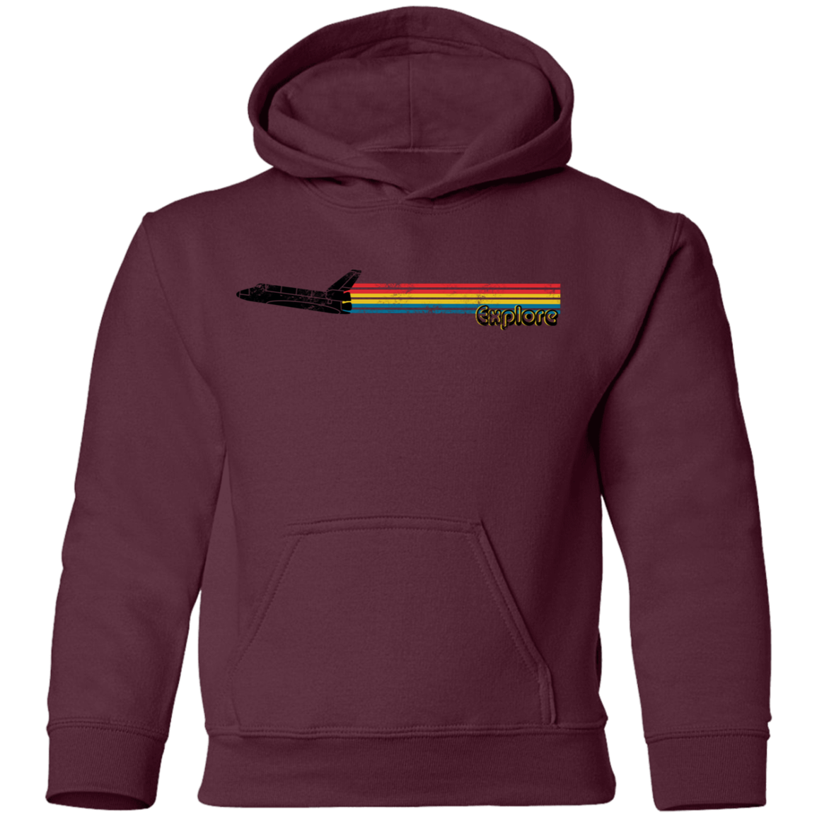 Youth Space Rocket Ship Explorer Pullover Hoodie