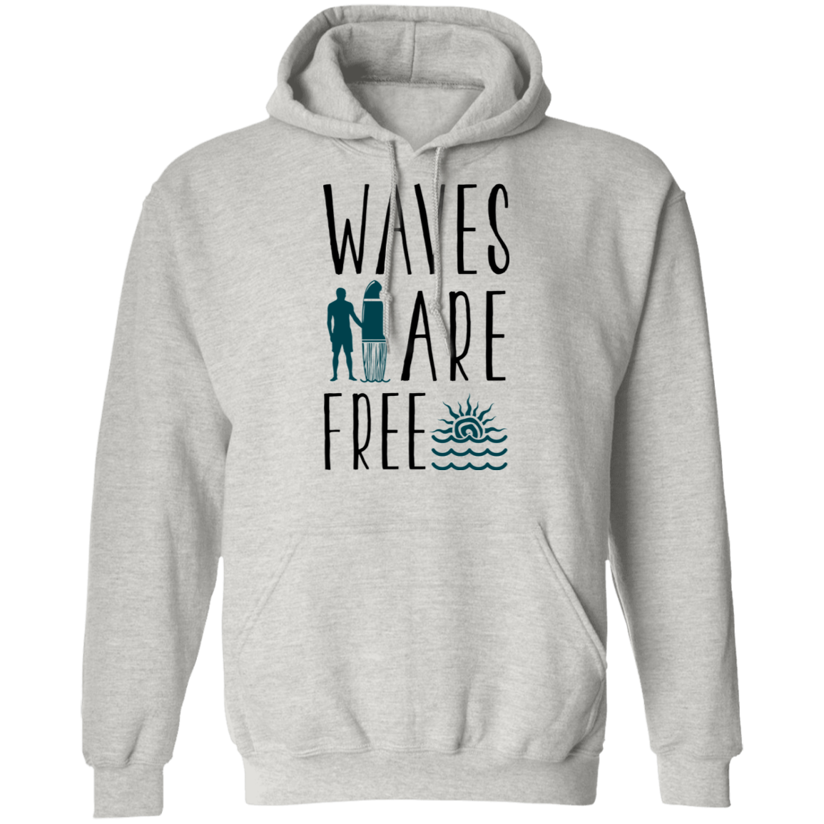 Waves Are Free Surfing Pullover Hoodie