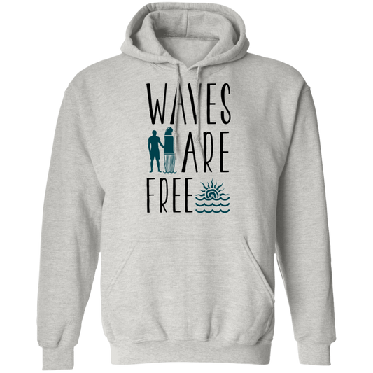 Waves Are Free Surfing Pullover Hoodie