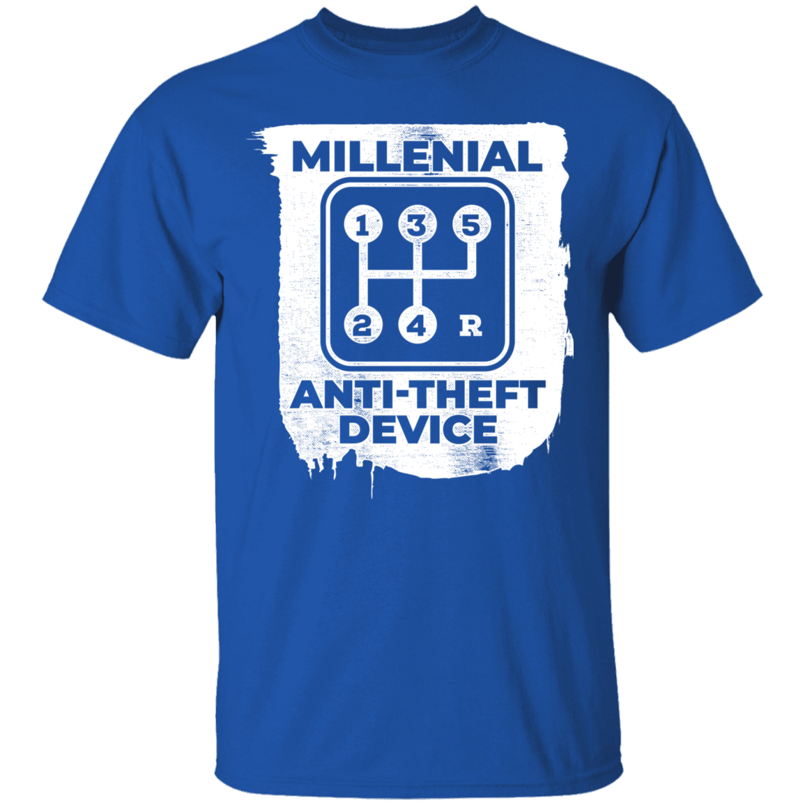 Millennial Anti-Theft Device Manual Stick Shift 5-Speed Device T-Shirt