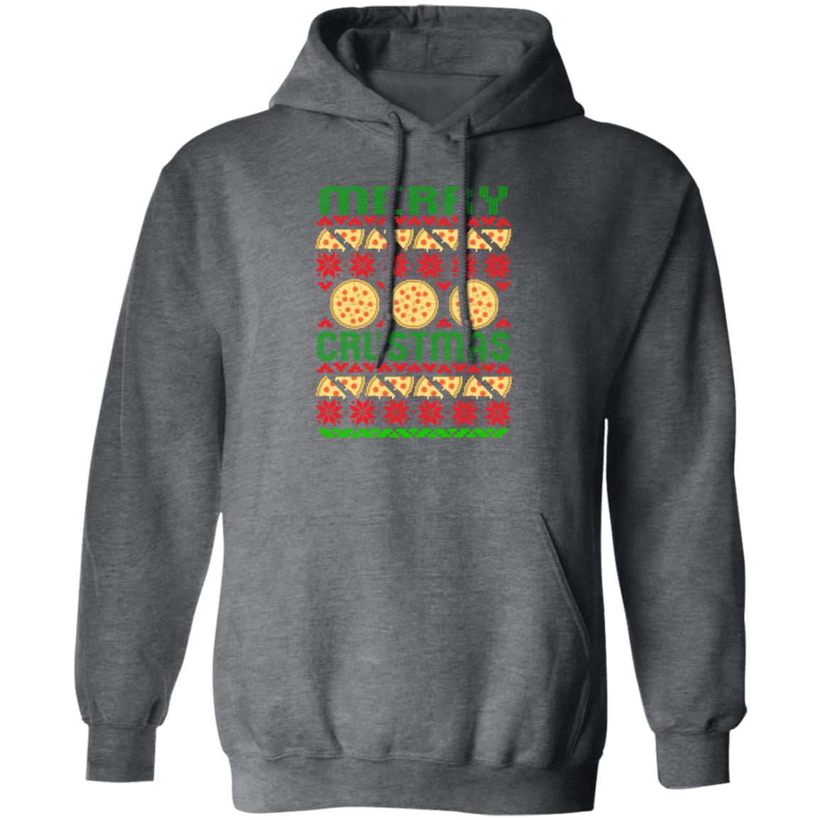 Merry Crustmas Pizza Funny Christmas Pullover Hoodie