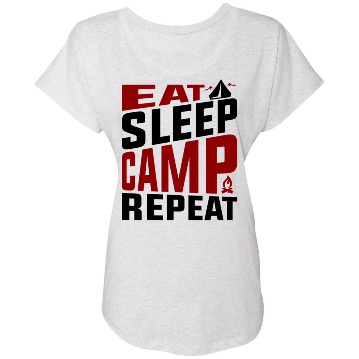 Eat Sleep Camp Repeat Camping Women's Dolman Sleeve