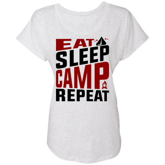 Eat Sleep Camp Repeat Camping Women's Dolman Sleeve