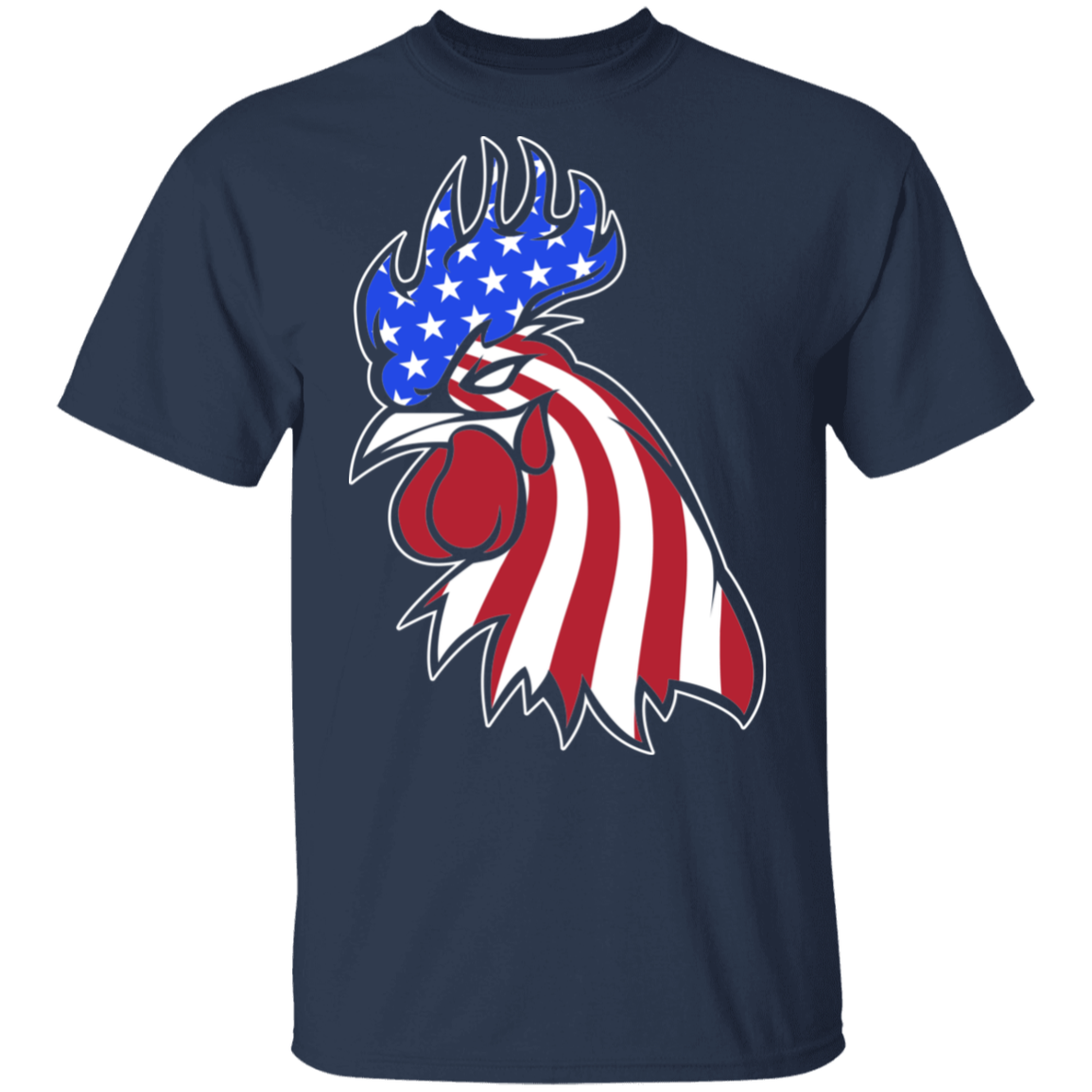 Rooster American Flag USA T-Shirt