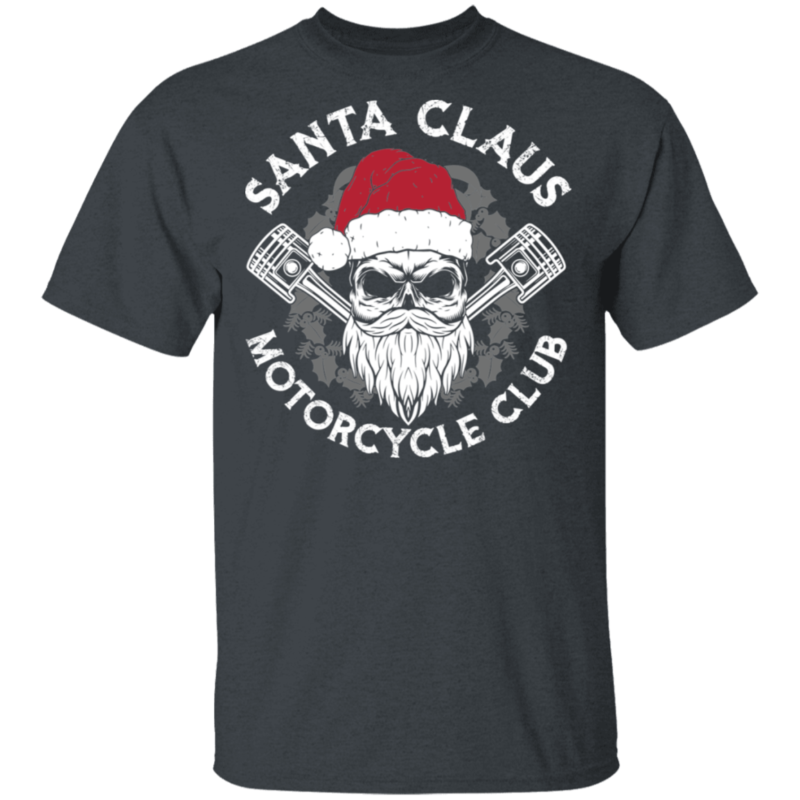 Santa Claus Motorcycle Club Piston Skull Motorcycle T-Shirt