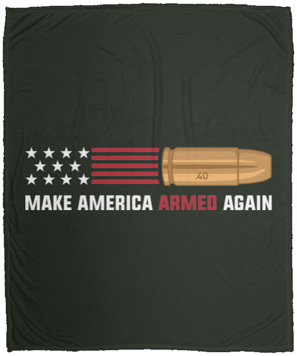 .40 Make American Armed Again Bullet Flag Fleece Blanket - 50x60