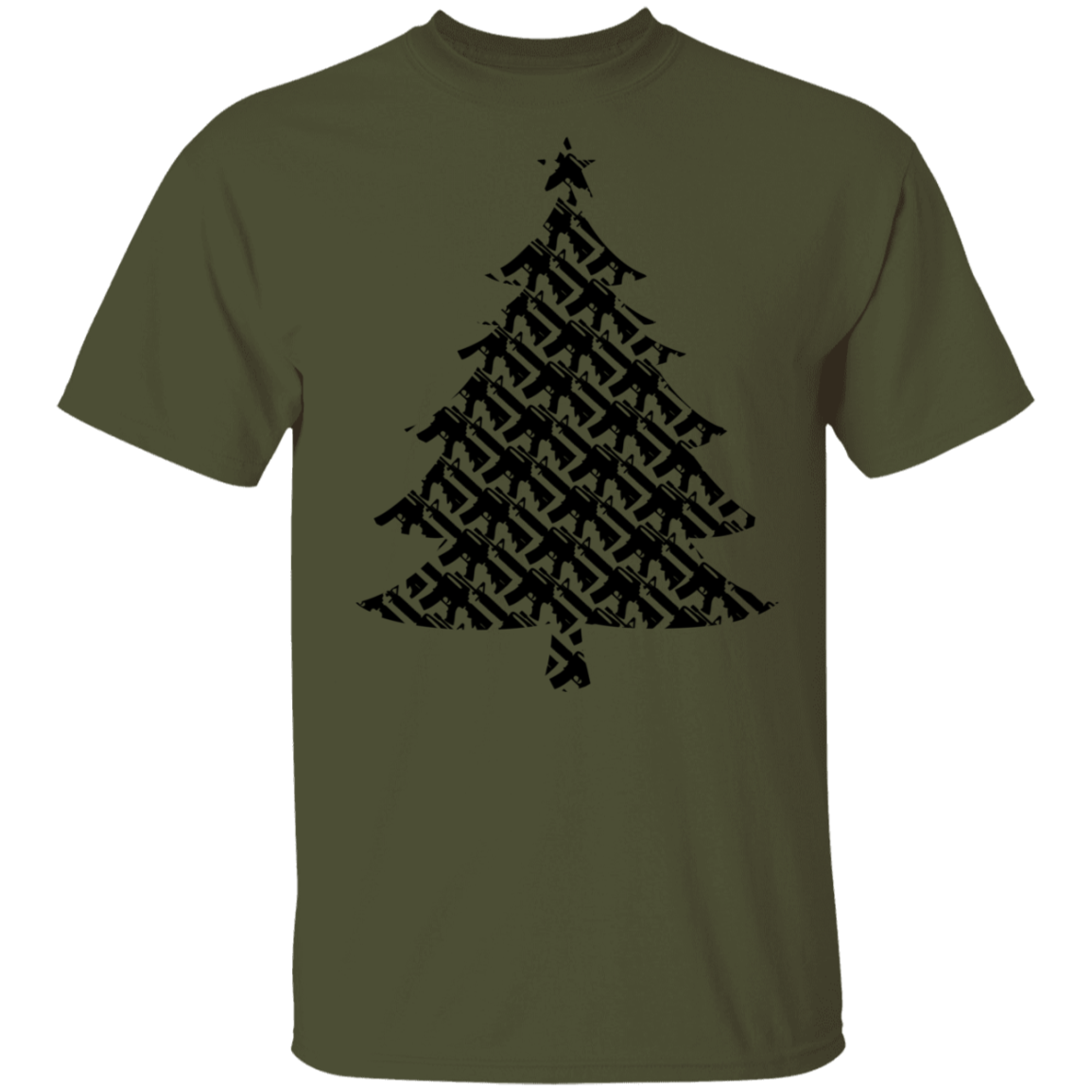 Rifle Firearm Christmas Tree T-Shirt