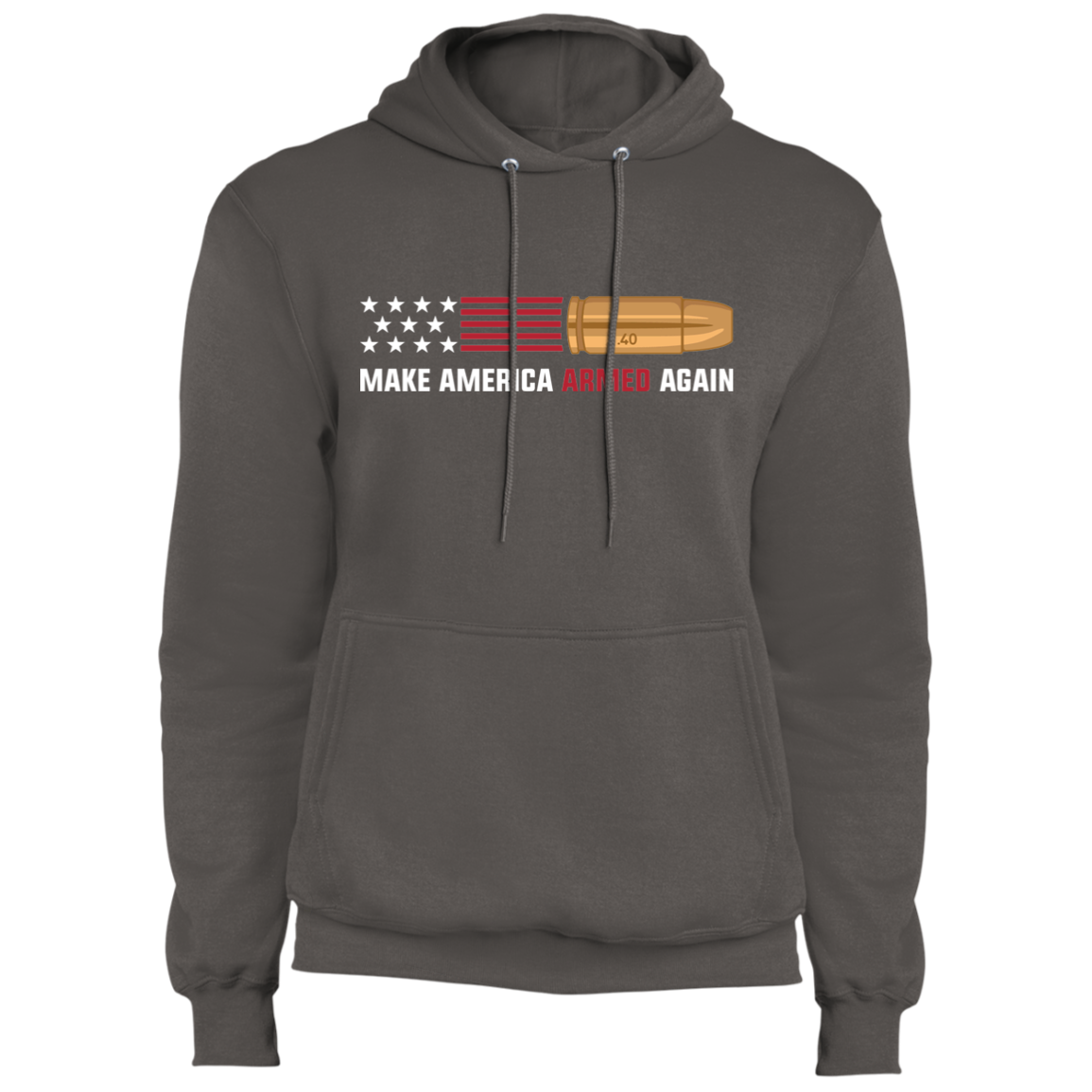 .40 Make American Armed Again Bullet American Flag USA Pullover Hoodie