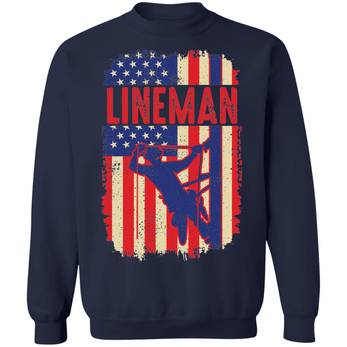 Lineman American Flag Crewneck Sweatshirt