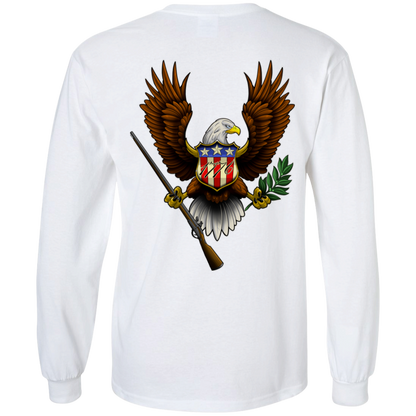 1776 American Bald Eagle Double Sided Long Sleeve T-Shirt