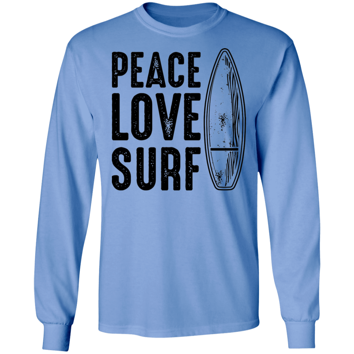 Peace Love Surf Beach Long Sleeve T-Shirt