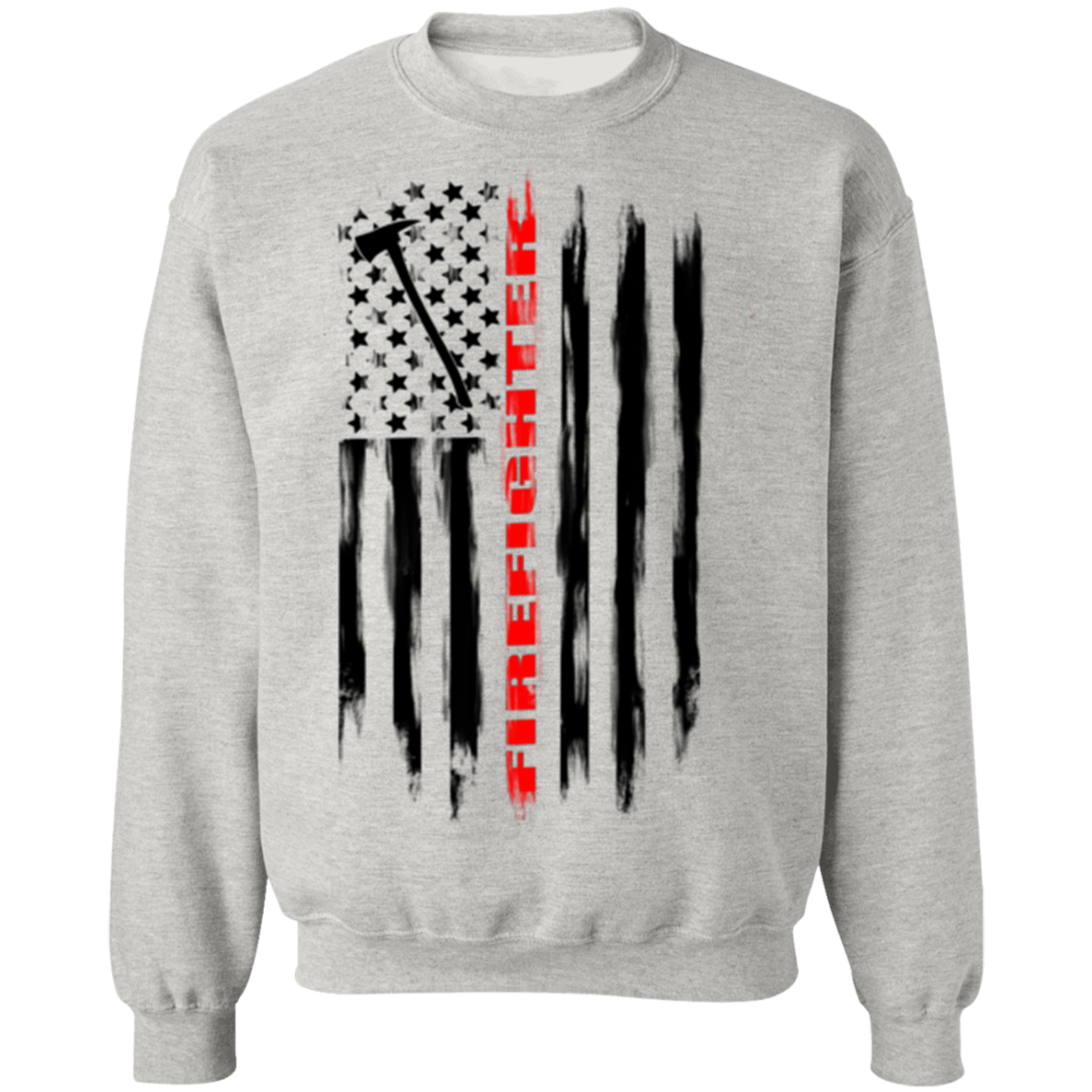 Firefighter Fireman Firewoman Fire Department American Flag Crewneck Sweatshirt