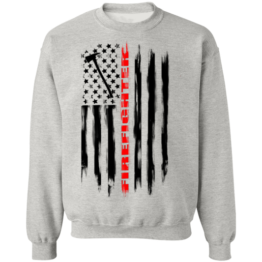Firefighter Fireman Firewoman Fire Department American Flag Crewneck Sweatshirt