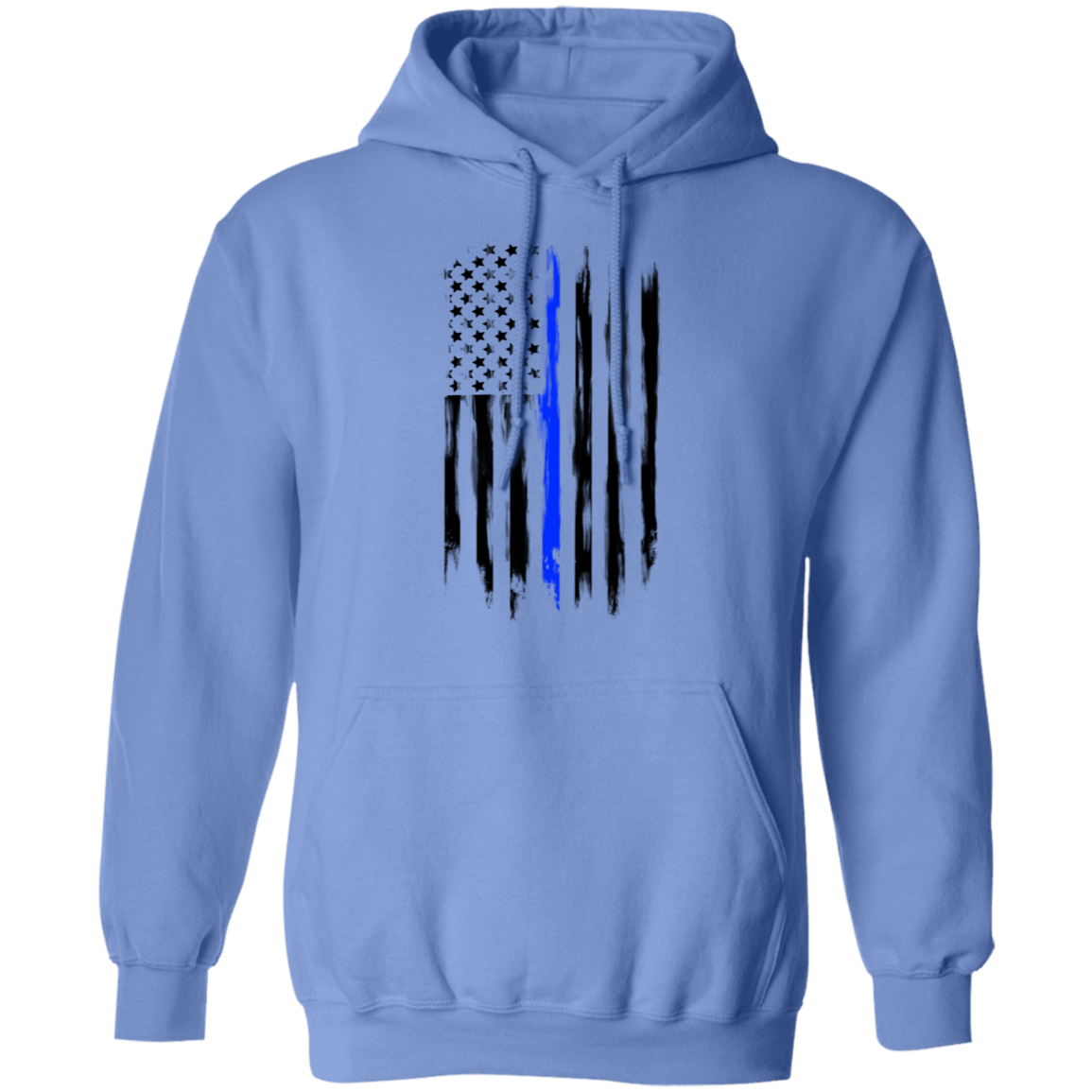 Law Enforcement Thin Blue Line American Flag Pullover Hoodie