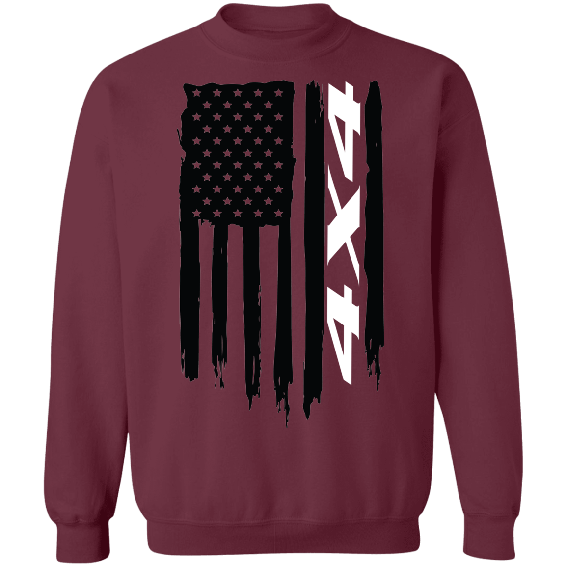 4x4 Off-Road Overland American Flag Crewneck Sweatshirt