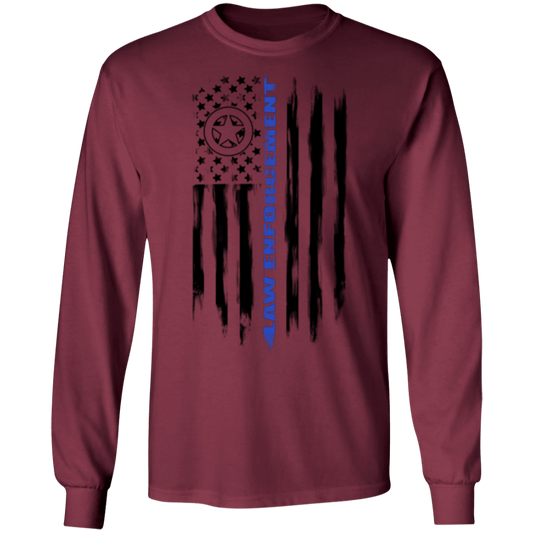 Law Enforcement Deputy Sheriff Police Officer Cop American Flag Long Sleeve T-Shirt