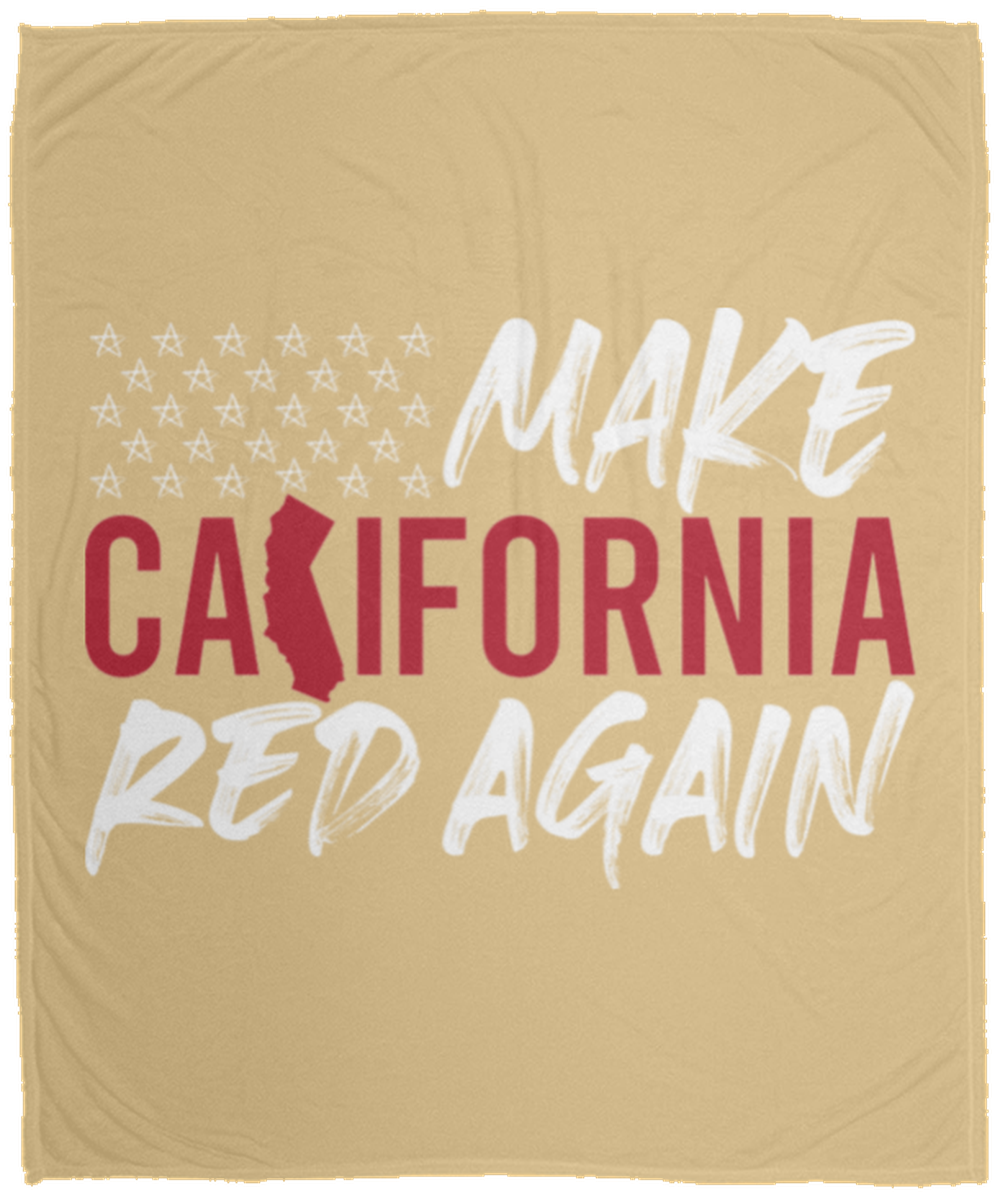 Make California Red Again American Flag Fleece Blanket - 50x60