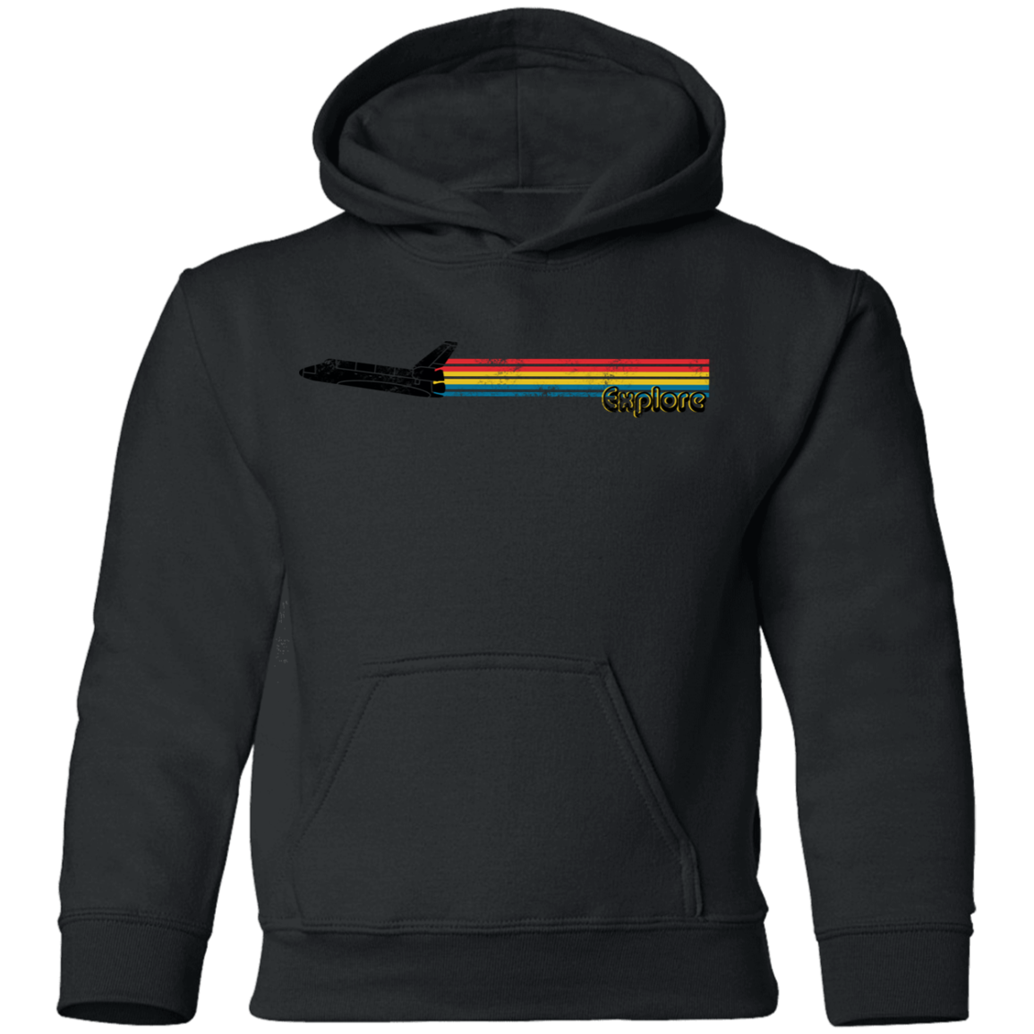 Youth Space Rocket Ship Explorer Pullover Hoodie
