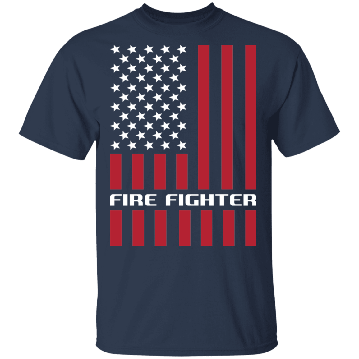 Fire Fighter American Flag USA T-Shirt