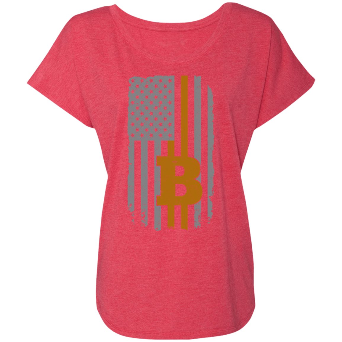 Bitcoin BTC American Flag Cryptocurrency Women's T-Shirt