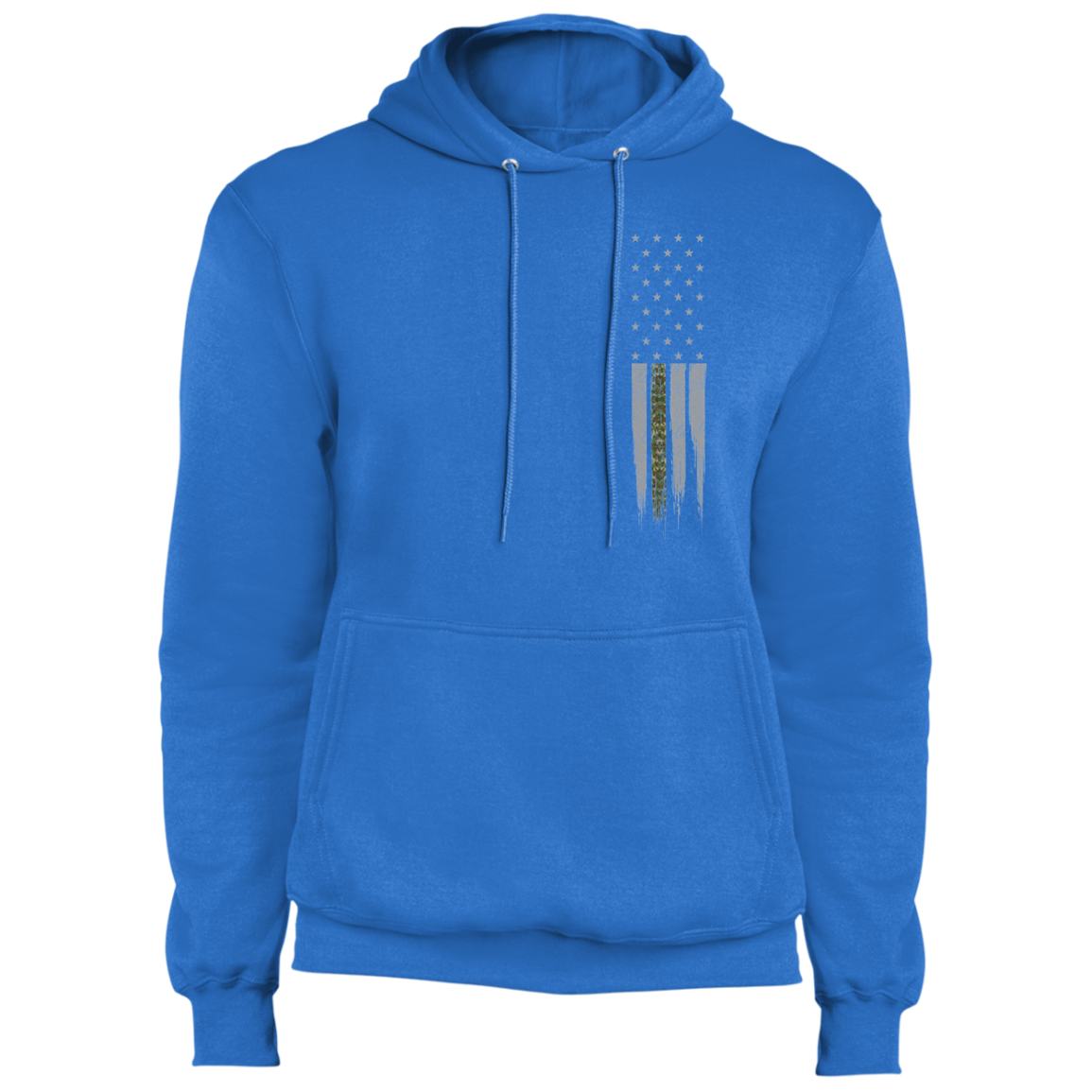 Military Camo Thin Line American Flag Pullover Hoodie