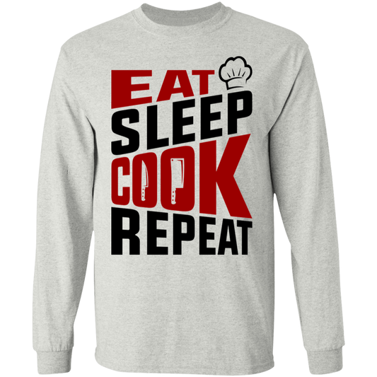Eat Sleep Cook Repeat Cooking Long Sleeve T-Shirt