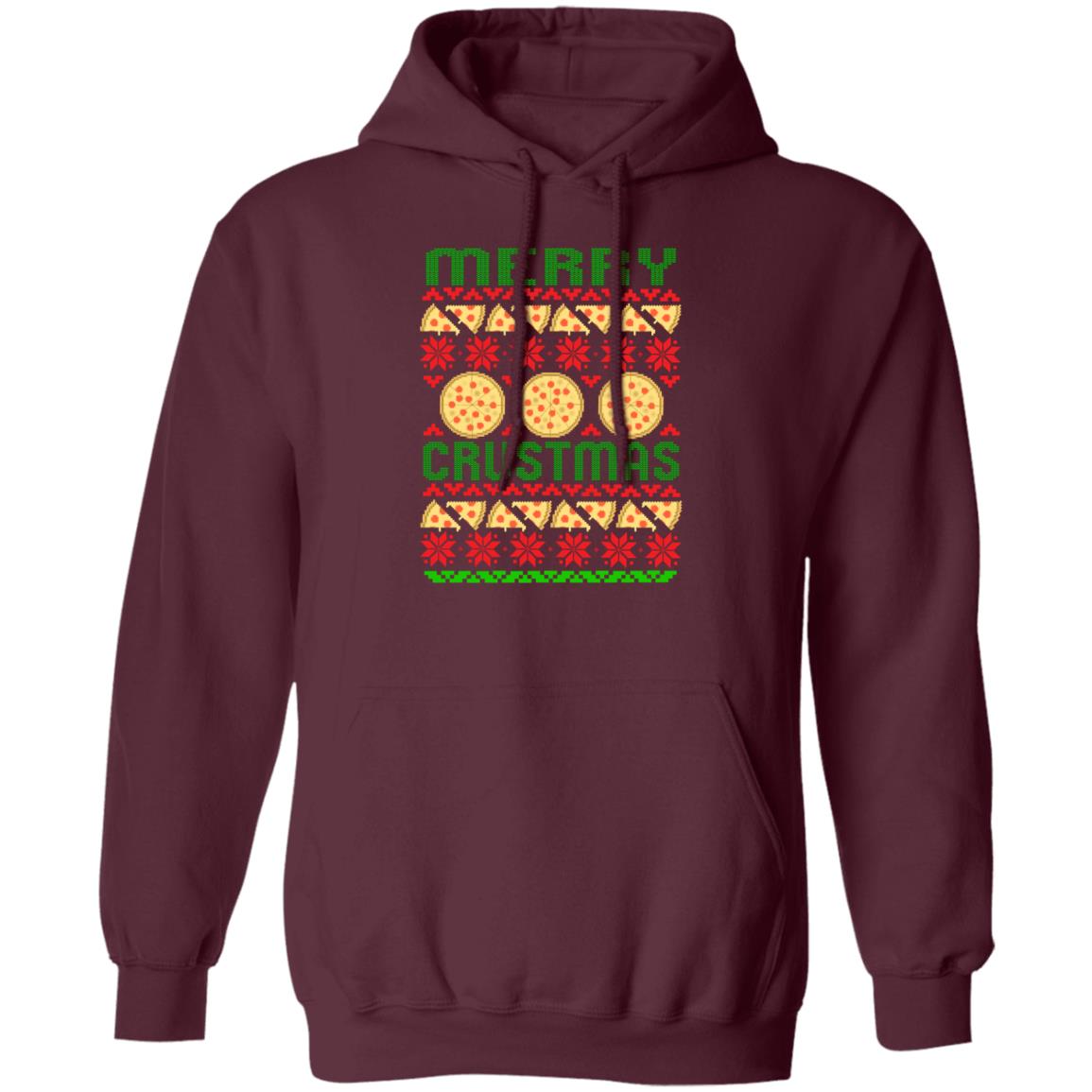Merry Crustmas Pizza Funny Christmas Pullover Hoodie