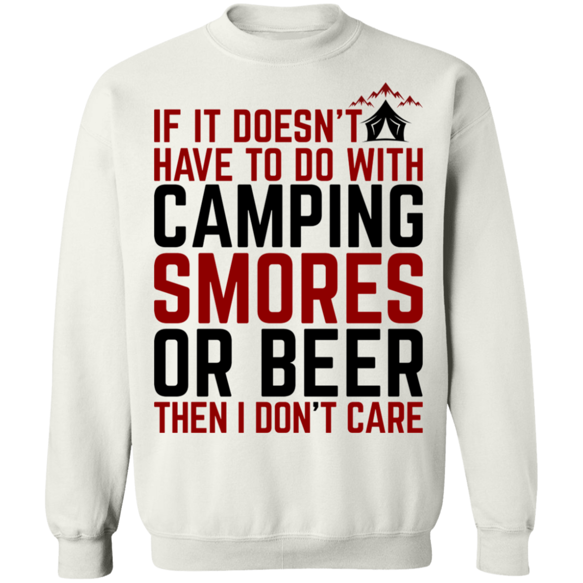 Camping Smores or Beer Funny Crewneck Sweatshirt
