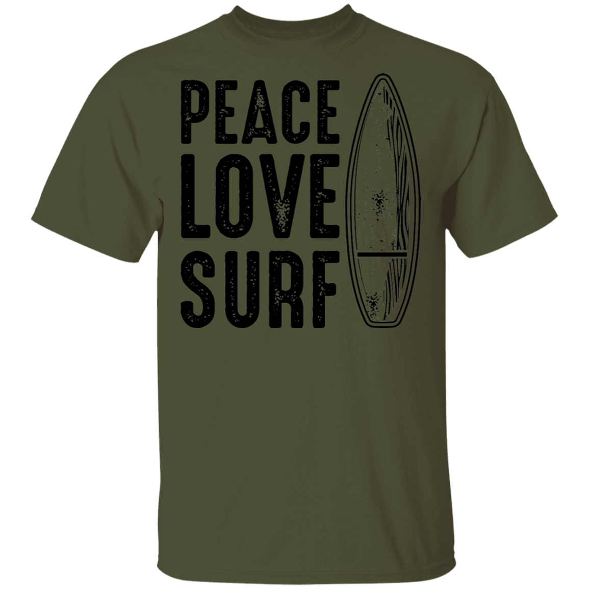 Peace Love Surf Ocean Beach T-Shirt
