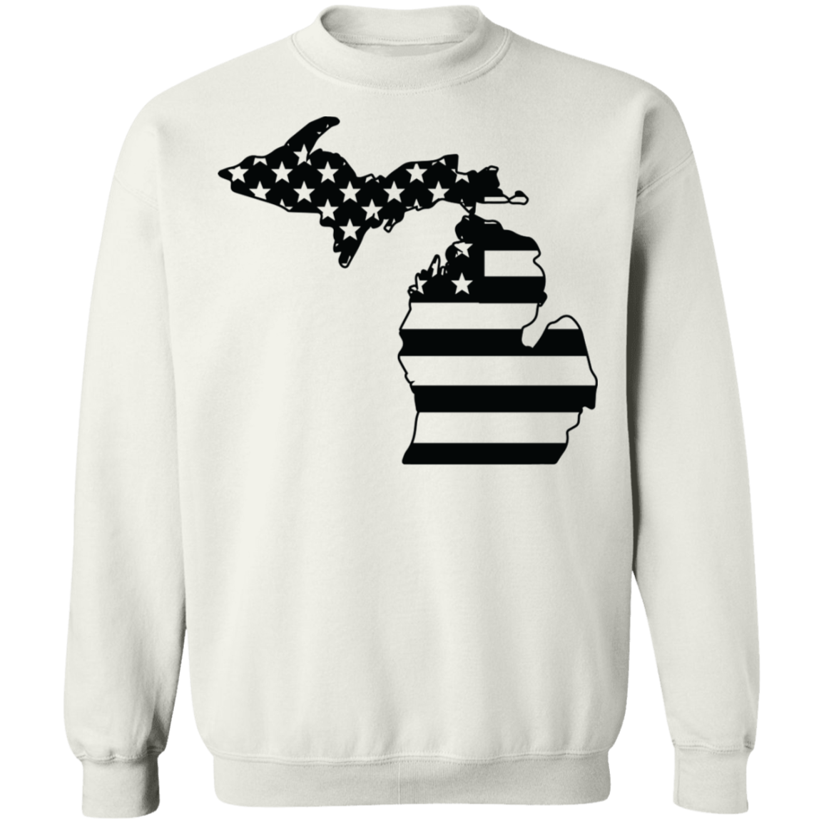 Michigan State American Flag USA Crewneck  Sweatshirt