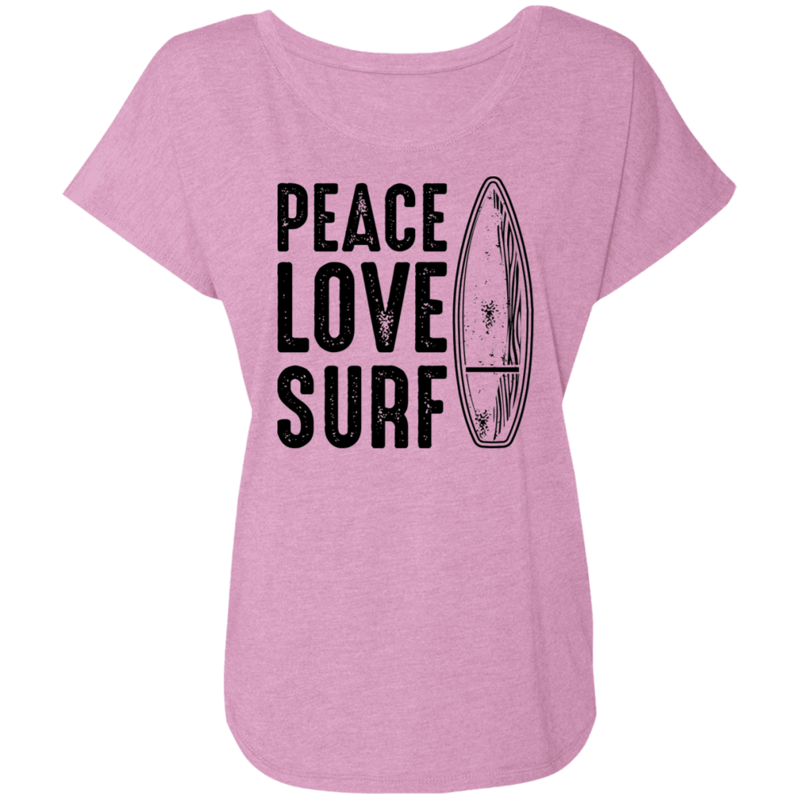 Peace Love Surf Beach Women's Dolman Sleeve