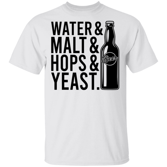 Water & Malt & Hops & Yeast Beer T-Shirt