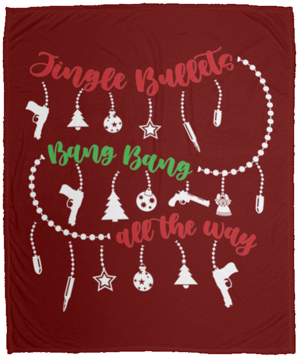 Jingle Bullets Bang Bang All The Way Christmas Fleece Blanket - 50x60