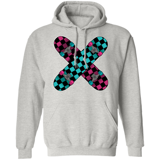Retro 80's Checkered Skateboards Skateboarding Pullover Hoodie