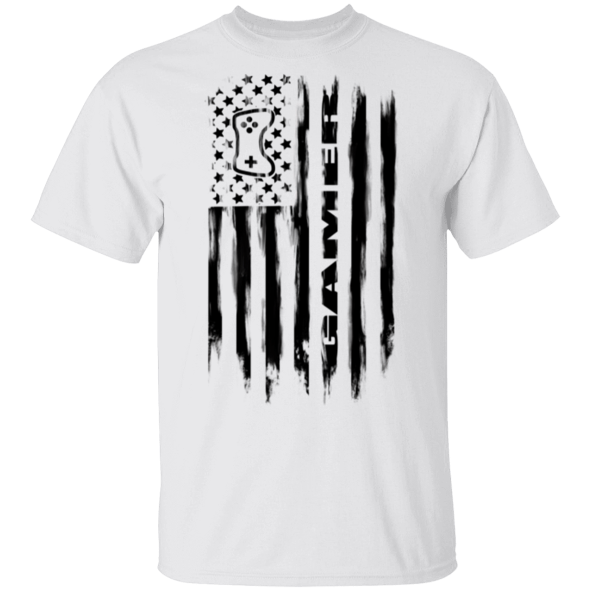 Gamer Video Games Streamer American Flag T-Shirt