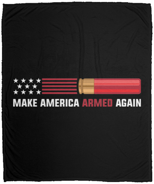 12 Gauge Make American Armed Again Bullet Flag Fleece Blanket - 50x60