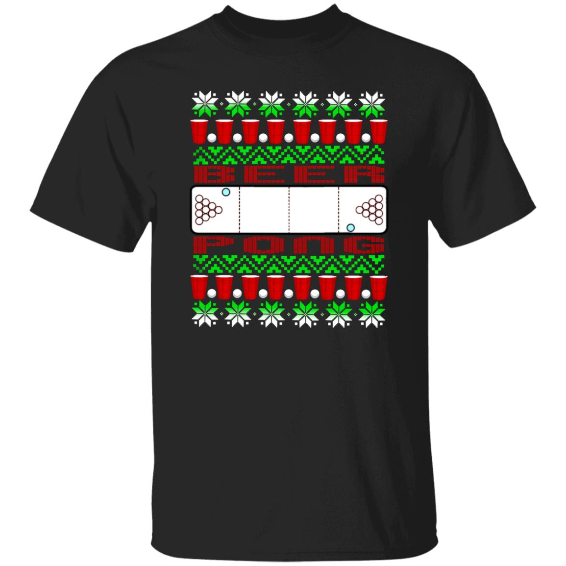 Beer Pong Funny Christmas T-Shirt