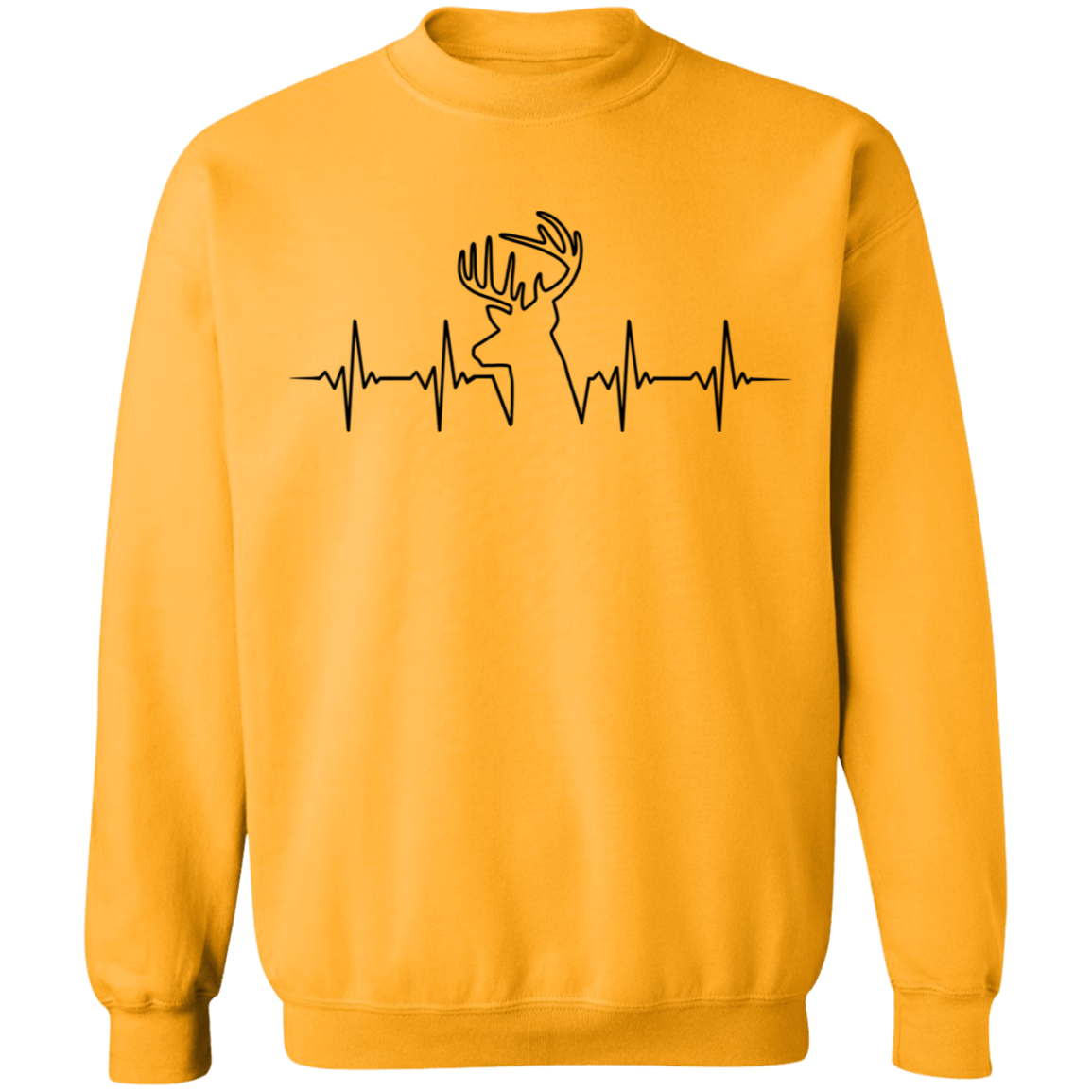 Hunter Hunting Heartbeat Deer Crewneck Sweatshirt