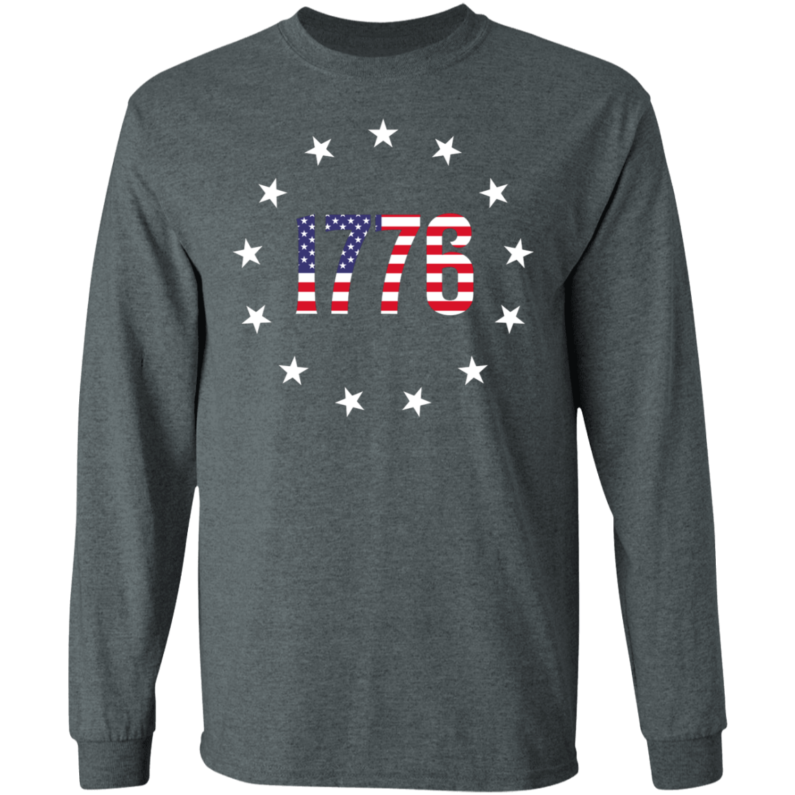 1776 Betsy Ross American Flag Long Sleeve T-Shirt